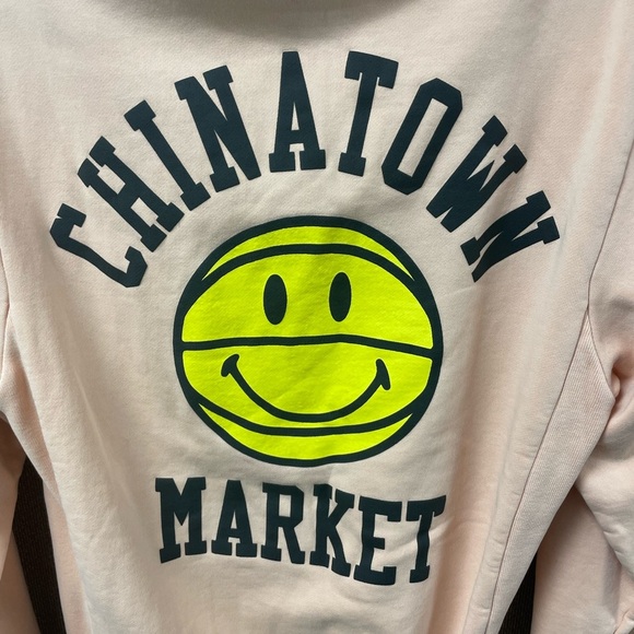 Men Peach Hoodie with Smiley Face Graphic - Picture 4 of 9